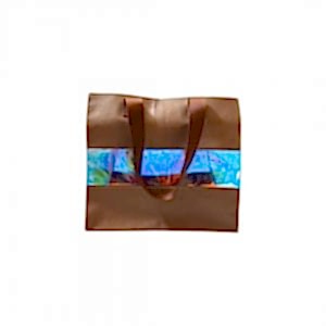 PVC Hologram + Suni Deri Plaj Çantası